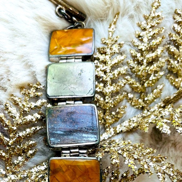 Sterling Silver Jasper Natural Stone Silpada Bracelet - Picture 5 of 6